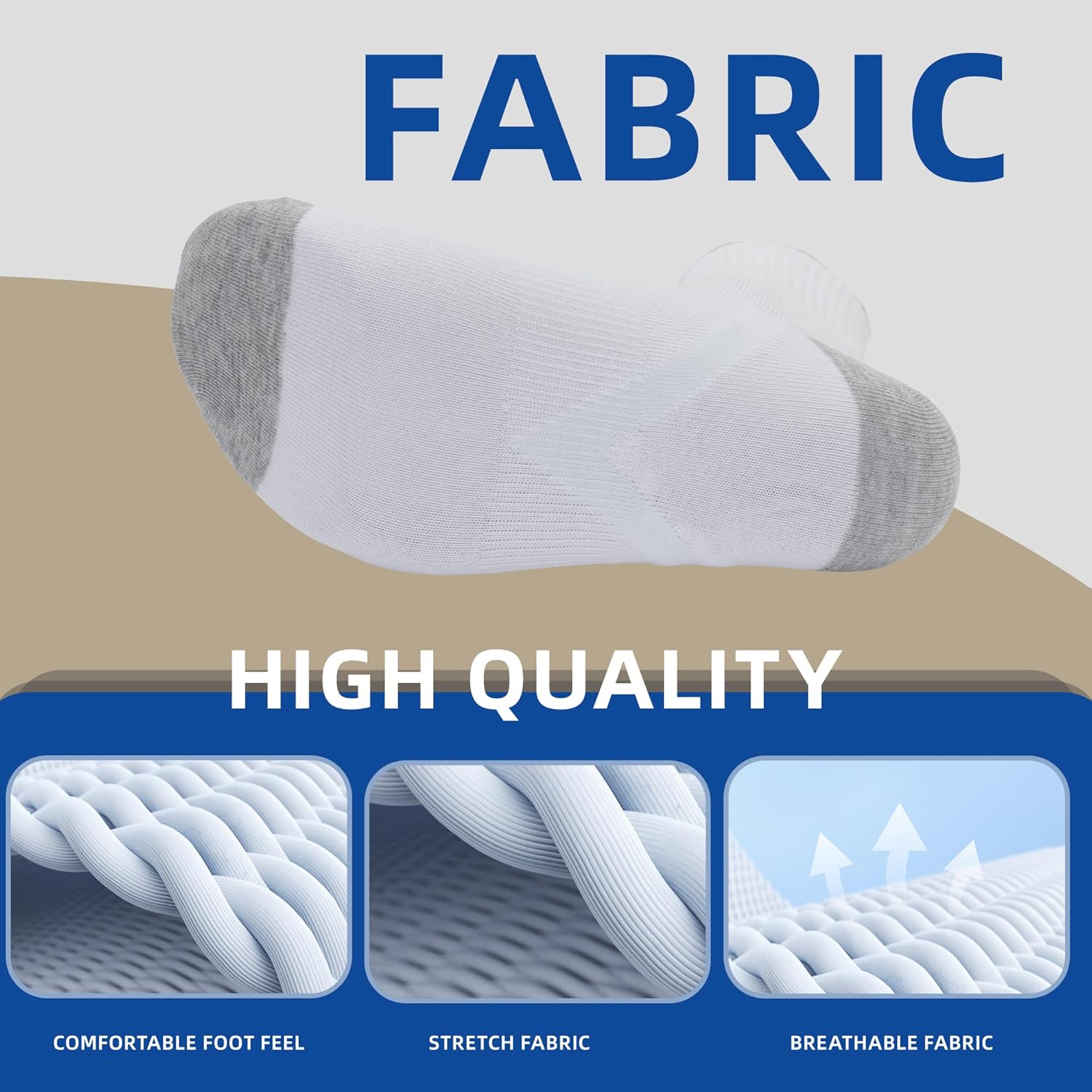 Men'S Sports Socks Size 8-11, Ankle Support, Ankle Protection, Seamless Cushioning Design, Moisture Wicking - Image 6