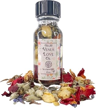 Venus Love Oil by New Moon Vibes - Romance Goddess Passion Desire Attraction Adoration Affection Spells Conjure Rituals - Handmade with Essential Oils & Herbs - Wicca Pagan Hoodoo Magick