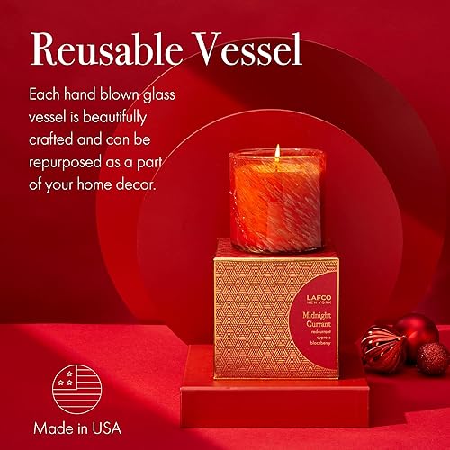 Miniatura 5 de LAFCO New York Vela clásica navideña, grosella de medianoche, 6.5 onzas, tiempo de combustión de 50 horas, reutilizable, recipiente de vidrio