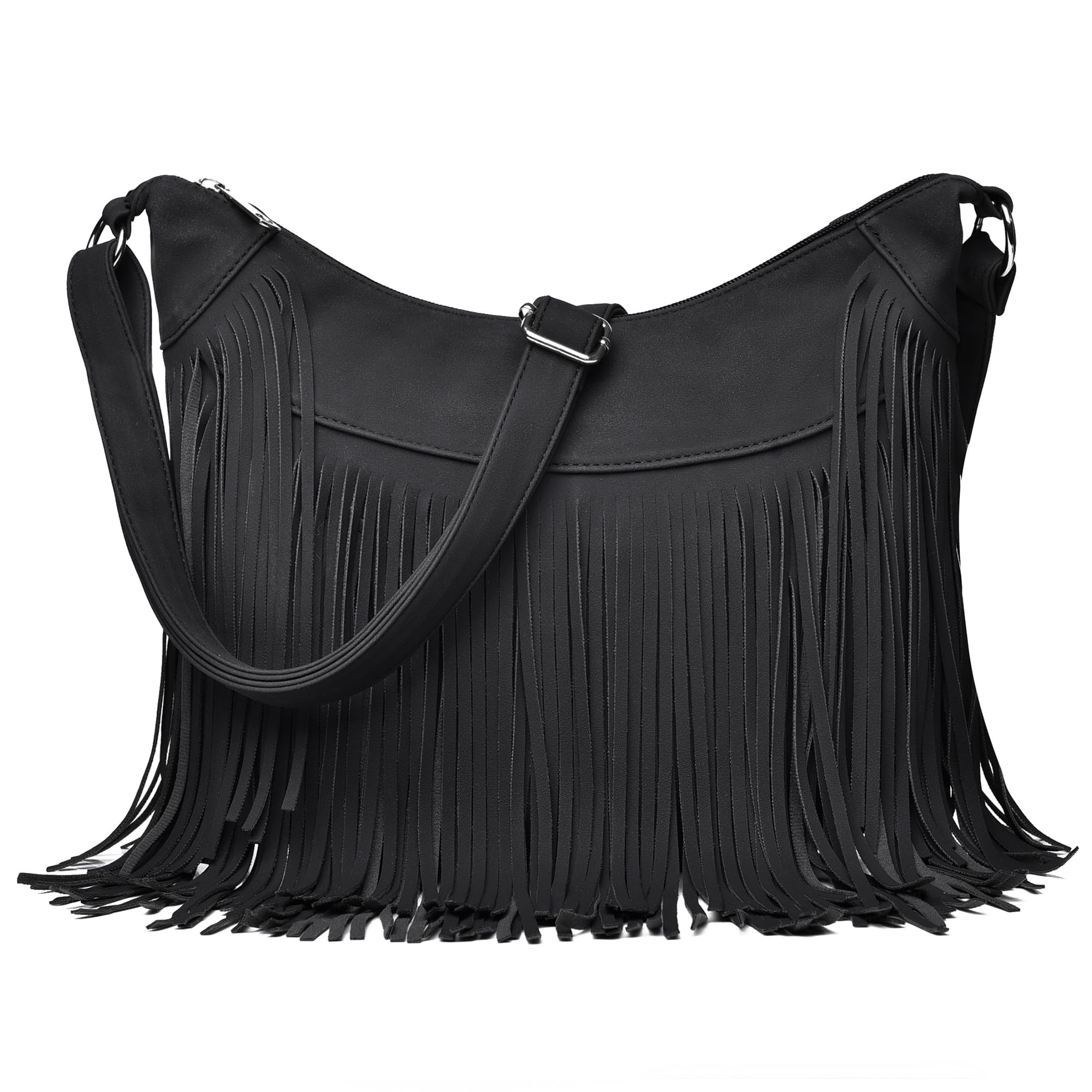 Dora & LizFringe Hobo Bags for Women Vintage Suede Crossbody Bag Hippie Western Cowgirl Purses Tassel Shoulder Bag