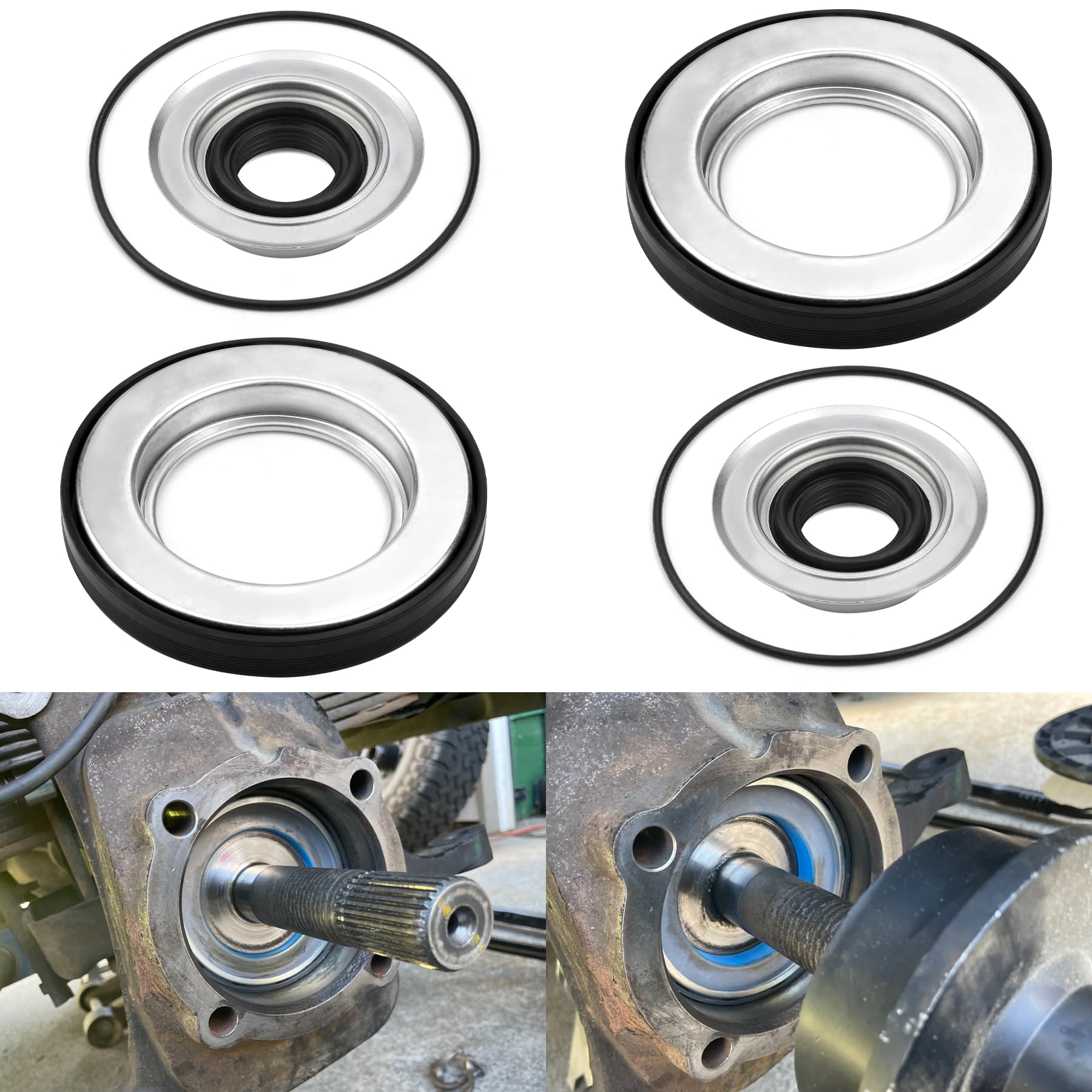 Kujunpao Front Axle Vaccum Knuckle Seal Kit with Hub O-Ring and Dust Seals Compatible with 2005-2014 Ford Super Duty F250 F350 F450 F550 Dana Super 60