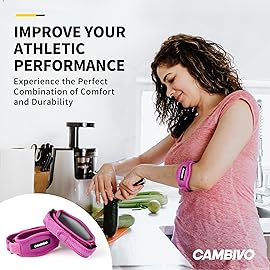 CAMBIVO 2 Pack Tennis Elbow Brace for Men & Women, Elbow Pain Relief for Tendonitis, Tennis & Golfer\'s Elbow, Adjustable Elbow Strap with Compression Pad (Rose Pink)