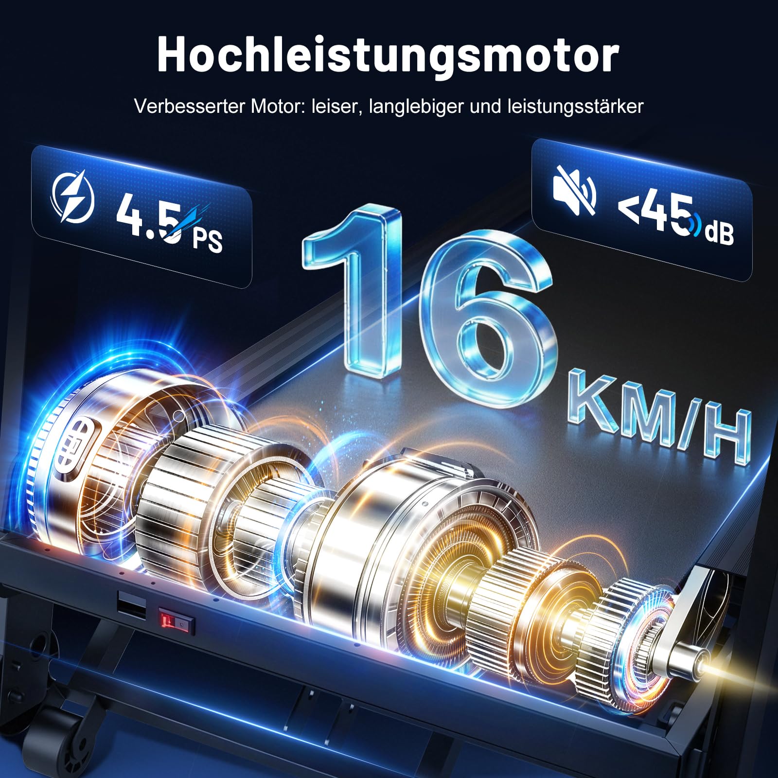 Neezee Laufband für Zuhause Klappbares,20% Steigung,1-16 km/h,4.5PS,150kg