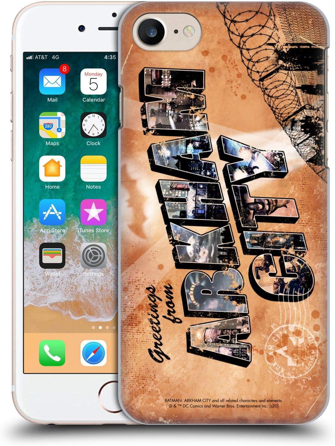Officially Licensed Batman Arkham City Postcard Graphics Hard Back Case Compatible with Apple iPhone 7/8 / SE 2020 & 2022