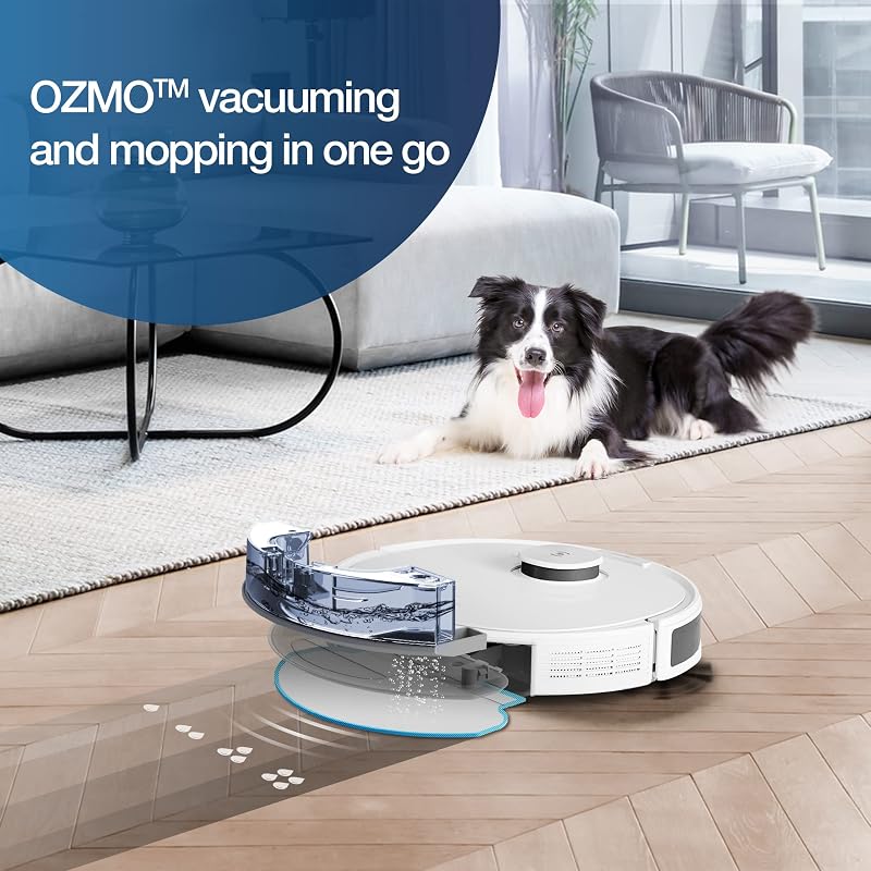 ECOVACS Deebot N8+ robotporszívó nedves törlőfunkcióval, 2300Pa szívóerő, lézeres navigáció