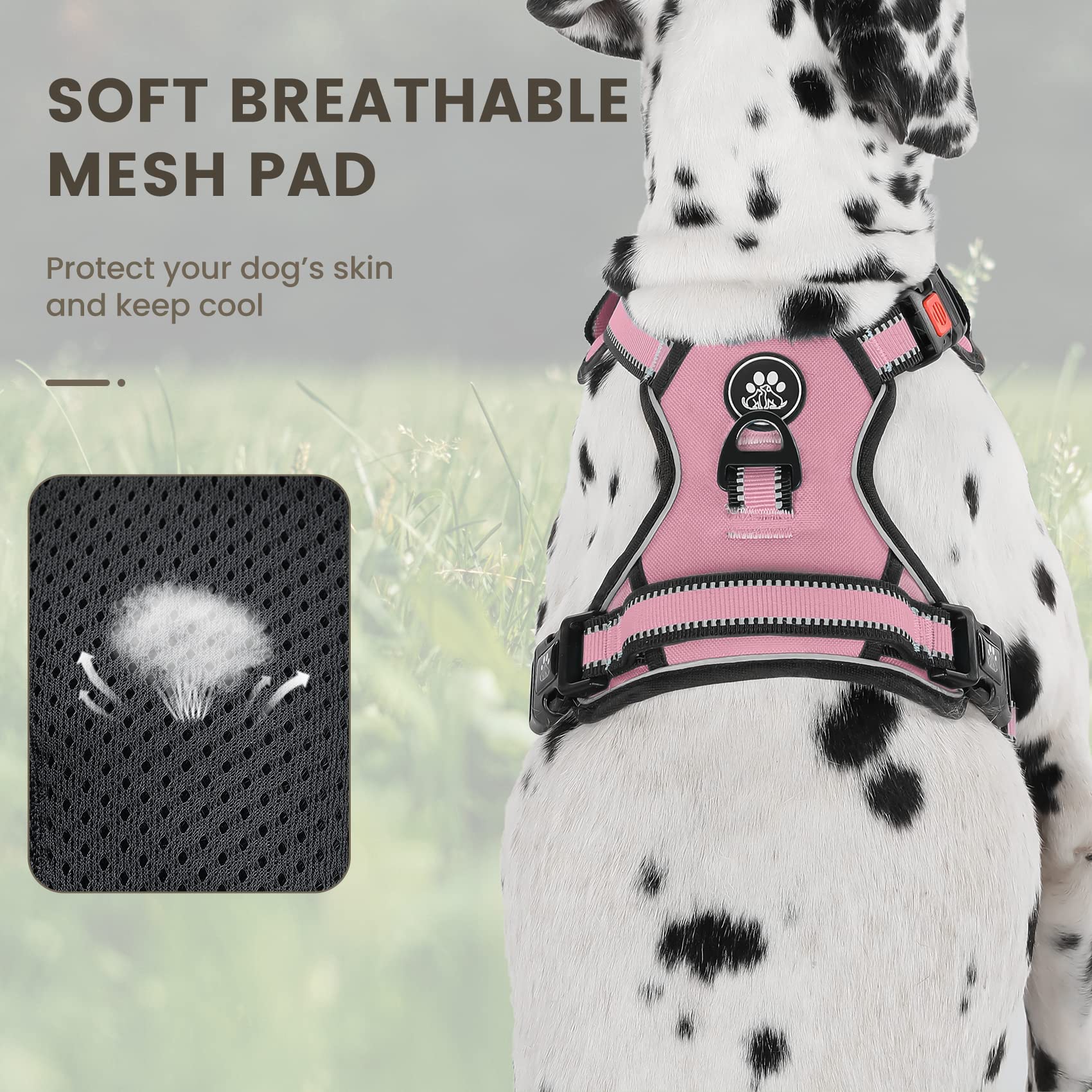 FURRYFECTION XL Anti-Pull Dog Harness, Golden Retrievers Extra Strong Control Reflective Oxford Vest with Dual Padded Handles - Image 2