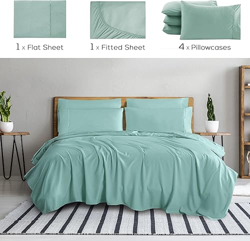 Miniatura 2 de Mueller Ultratemp - Juego de sábanas suaves de 1800, de 6 piezas, bolsillo profundo de 16 pulgadas, transfiere calor, respira mejor, hipoalergénico,