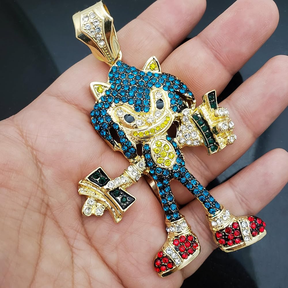 BLINGFACTORY Hip Hop Iced Large Punky Style Pendant w/ 18