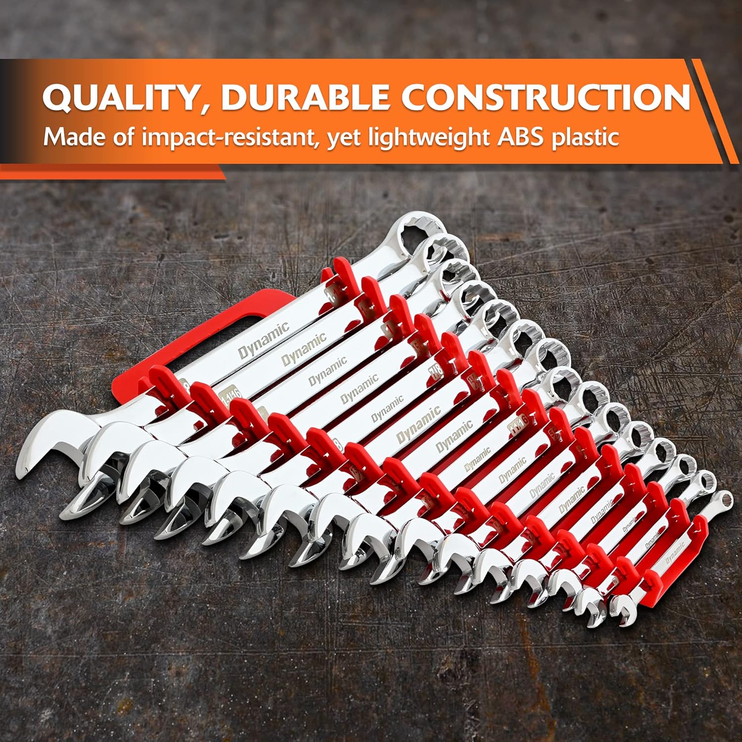 Dynamic 2 Pc Wrench Holder Set, Red and Black, SAE and Metric Wrench Organizer, Holds Up to 30 Wrenches