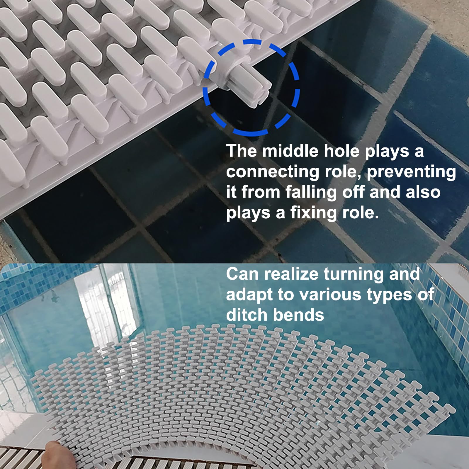 Generico Griglia di Scarico per Piscina Rimovibile, griglia in plastica con Un Foro per Bordi Piscina, patii e grondaie – Soluzione di drenaggio Durevole