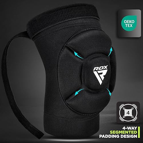 Miniatura 9 de RDX Rodilleras para MMA, Kick Boxing Muay Thai Training, Protector de soporte acolchado de espuma para agarre, ropa protectora para jaula y deportes