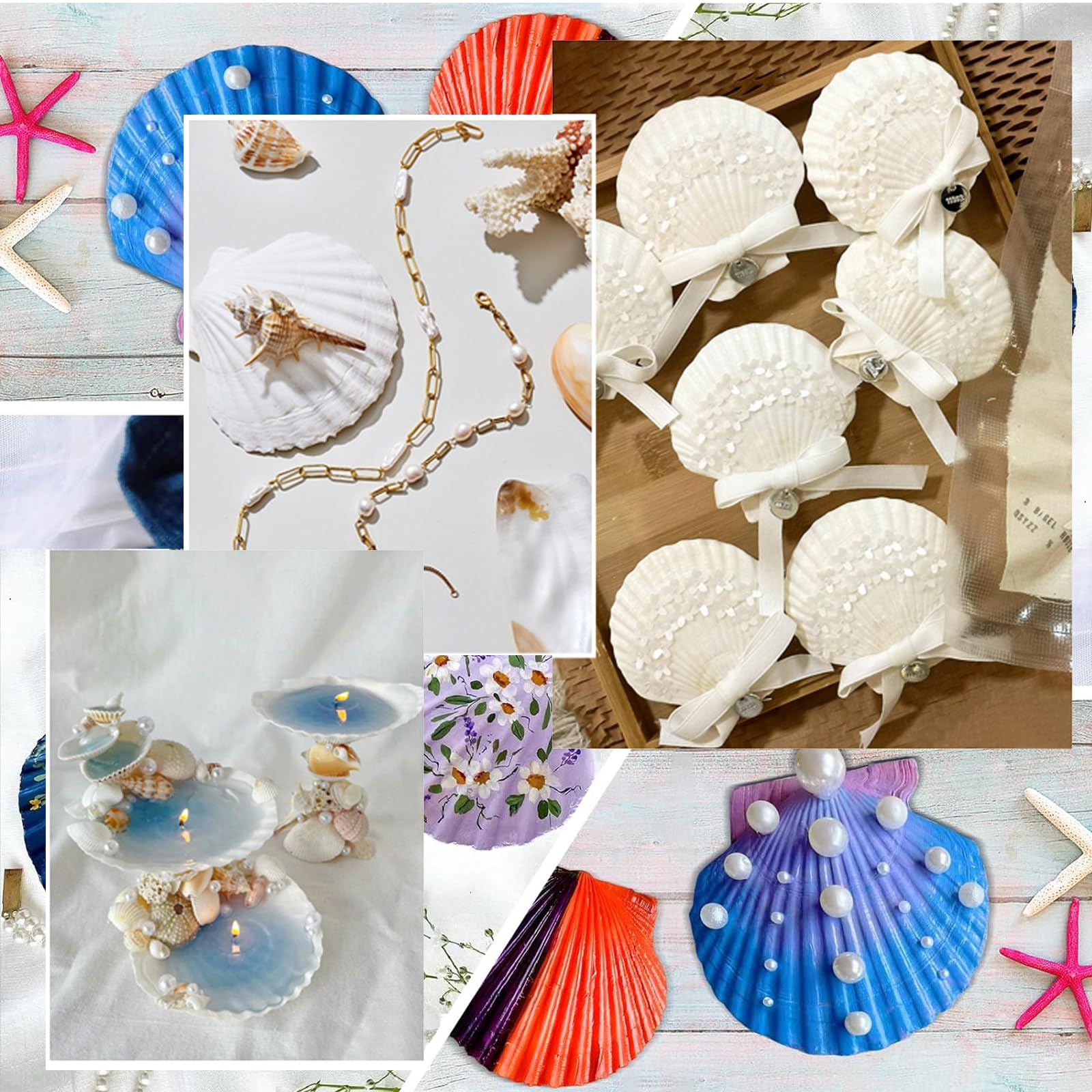 Conchiglie Di Capesante Naturali - 10x11 Cm, Per Cucina, Decorazione E DIY, Confezione Da 8 Pezzi - Foto 12