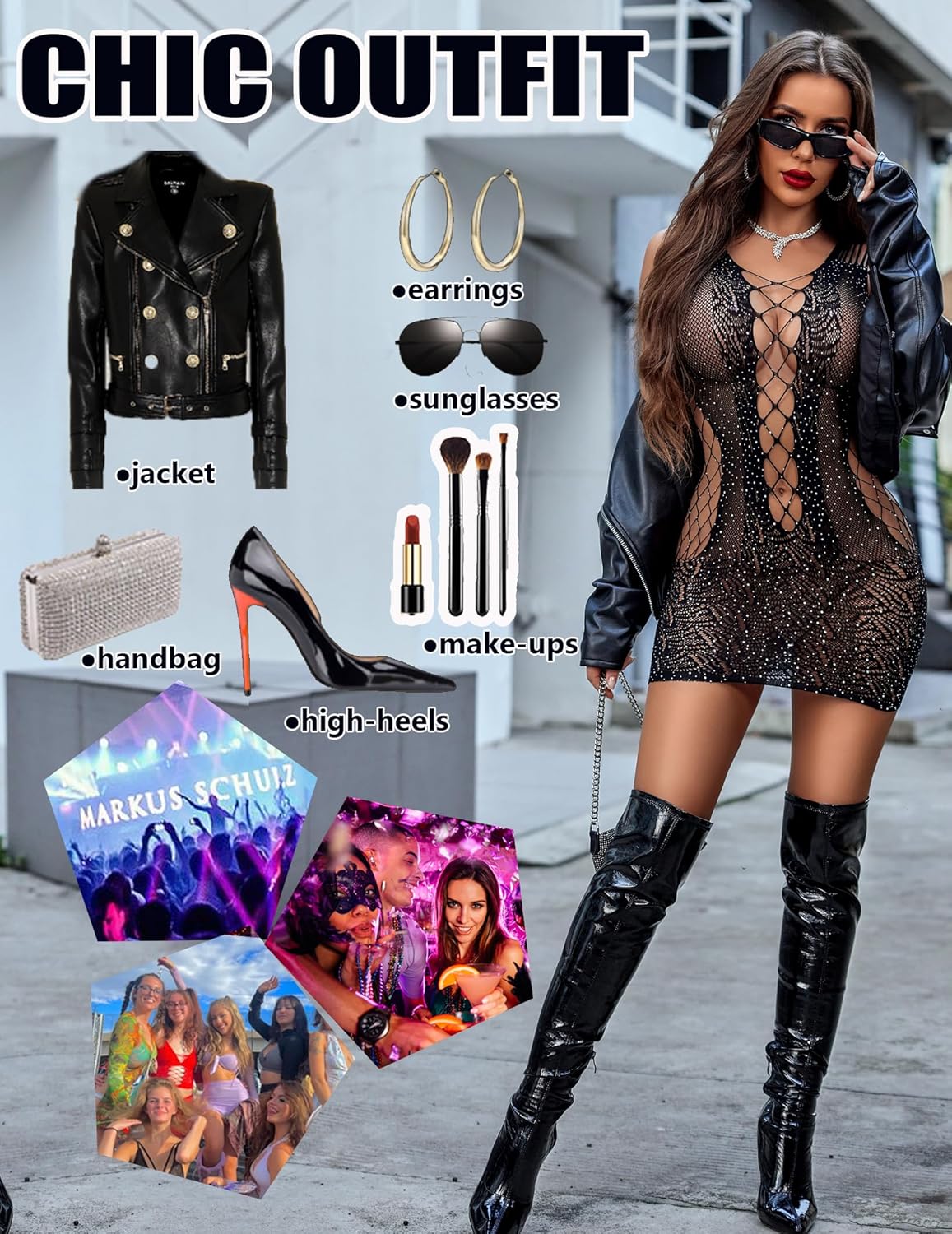 Avidlove Womens Lingerie Sexy Fishnet Bodycon Dress Stripper Outfit Hollow Out Beach Cover Up Mesh Chemise Babydoll - Image 4