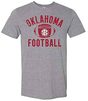 6(ROKU)＞RAYON COTTON FOOT BALL T-SHIRT Men's Champion Gray Oklahoma Sooners SEC T-Shirt