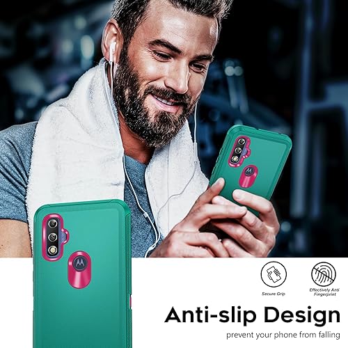 Miniatura 7 de LeYi Funda compatible con Moto G Pure Paquete de 2 protectores de pantalla de vidrio templado, 3 en 1, cuerpo completo, a prueba de golpes, goma a
