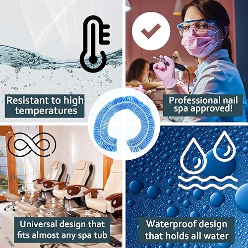 Miniatura 3 de PrettyClaw Bolsas elásticas desechables para silla de spa, para pedicura y masajes de pies, revestimientos de baño Footsie, se adapta a la mayoría