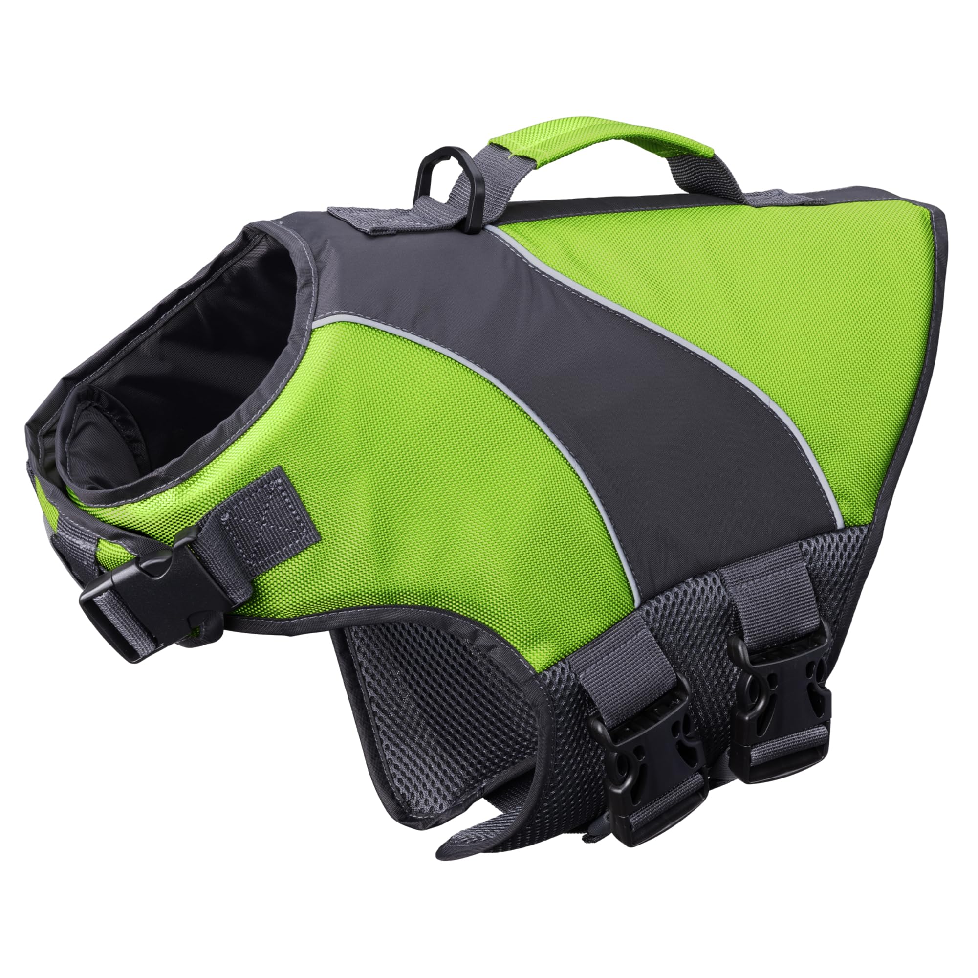 Navaris Chaleco Salvavidas para Perros Medianos - Flotador Ajustable para el Agua Color Verde para Nadar en Piscina - Ideal Perro Pequeño o Mediano - con Asa de Agarre Posterior