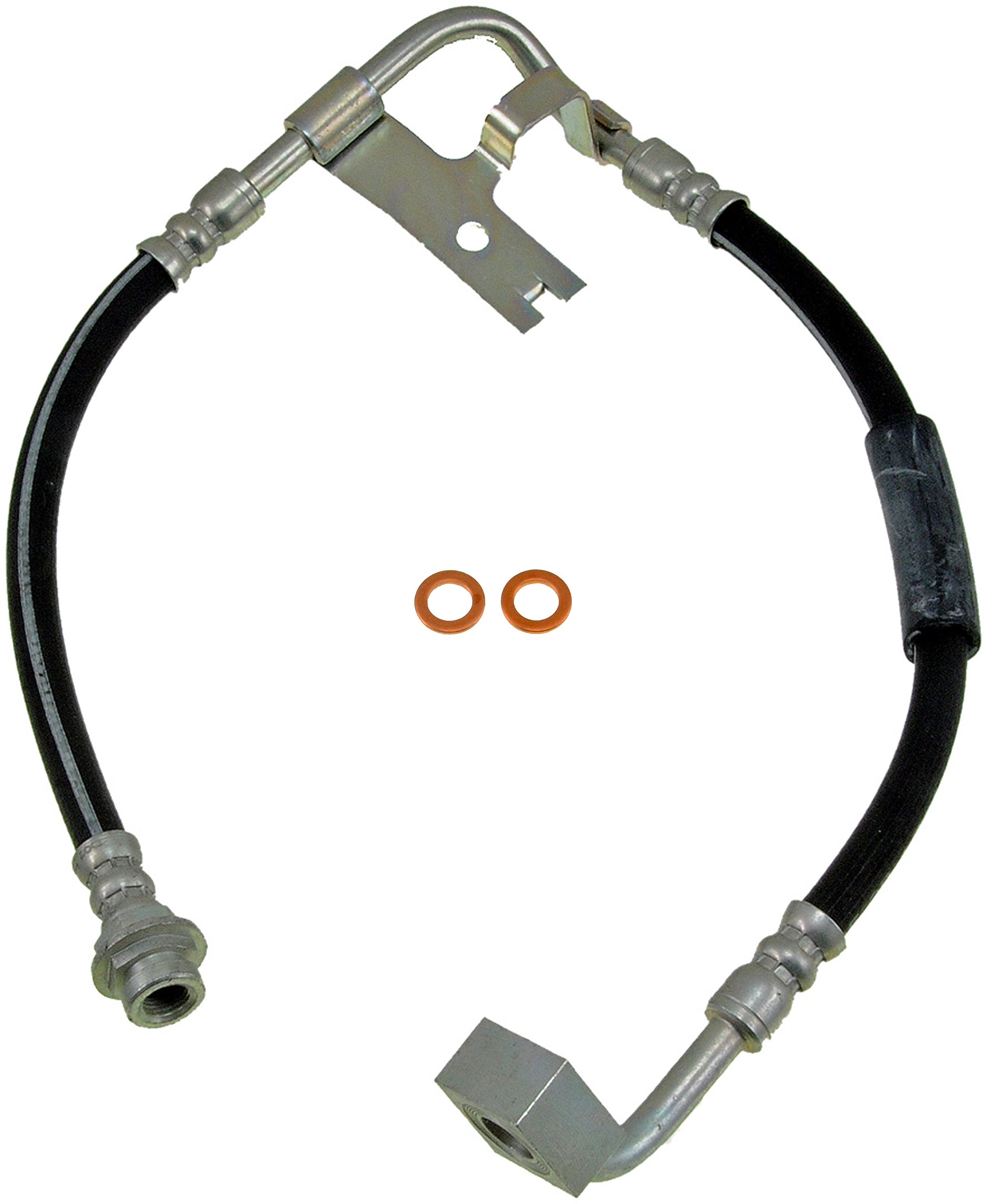 BRAKE HOSE - Brake Hydraulic Hose - Brake Line - Brake Hose - This automotive brake hydraulic hose was precision-engineered to match the fit, function and performance of the original brake hose on specific vehicles and positions to ensure safe, long-lasting durability as part of a complete brake repair. - Dodge Dakota 1990-87 - Dorman H38593 Front Passenger Side Brake Hydraulic Hose Compatible with Select Dodge Models