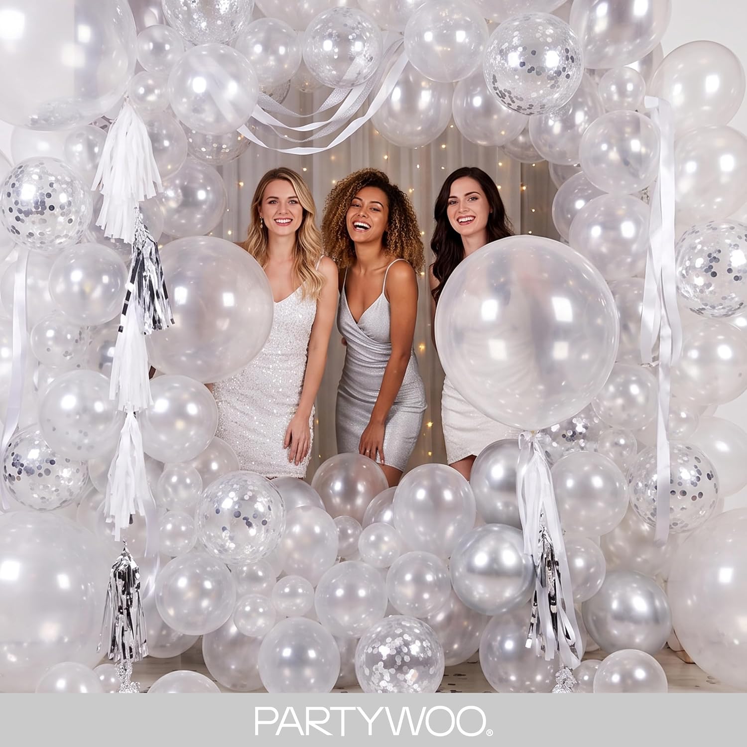 PartyWoo Clear Balloons 140pcs Different Sizes of 18 12 10 5 Inch Transparent Balloon Arch Kit for Graduation Wedding Baby Shower Bridal Shower Anniversary Birthday Party Decorations Clear-Y2 thumbnail