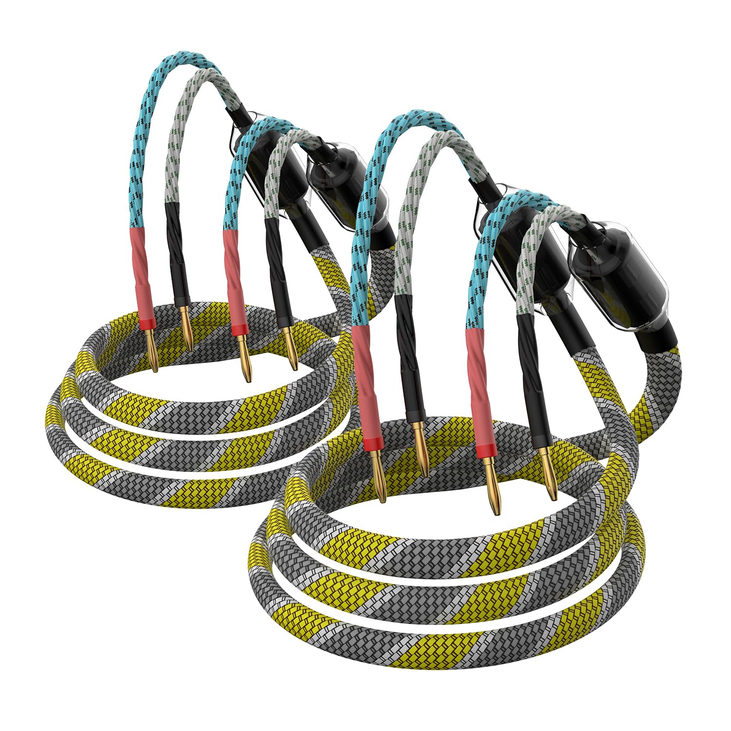 9AWG Cable de altavoz de gama alta de cobre sin oxígeno de 16 hilos, un par de cables de altavoz de enchufe de plátano chapados en oro (16cores B-B 3M)