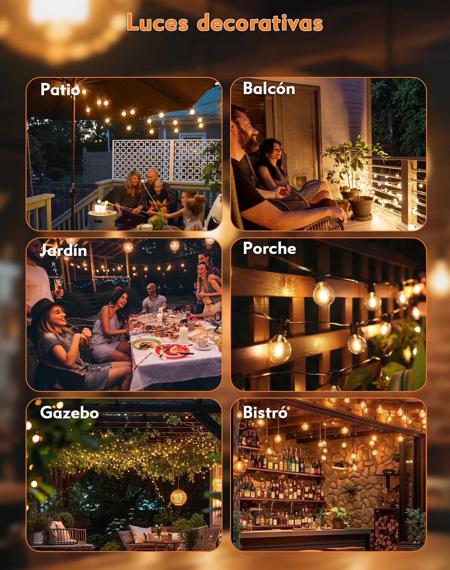Guirnaldas Luces Exterior Solar, 10M Luces Solares LED Exterior Jardin con 15+1 Bombillas, 8 Modos Impermeable, Lámparas Solares de Jardín con Control Remoto para Patio Cafe Boda Fiesta