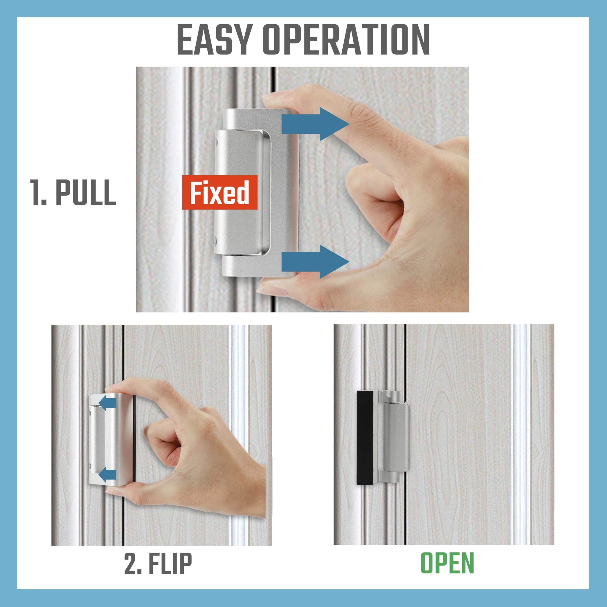 GreaTalent Lot de 5 serrures de sécurité pour porte de sécurité à la maison - Sécurité enfant - Ajoute une haute sécurité à la maison - Empêche l'entrée non autorisée - Finition en aluminium - Serrure
