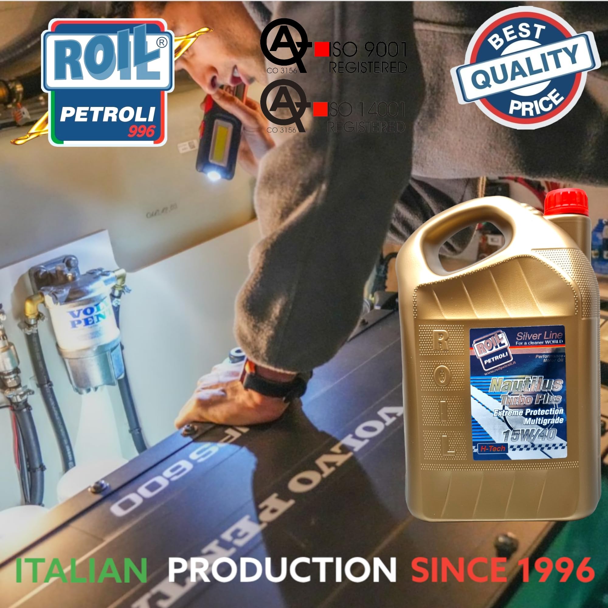 10 Litri di Roil NAUTILUS 15W/40 TURBO PLUS VDS-3 ►NUOVA FORMULA, RIDUCE CONSUMO DI CARBURANTE ED OLIO◄ Olio per motori NAUTICI - ACEA E7, E9