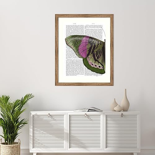 Miniatura 5 de Amanti Art Fab Funky - Lienzo decorativo para pared, 44 x 36 pulgadas, diseño de mariposa en verde y rosa, arte de pared de animales, decoración
