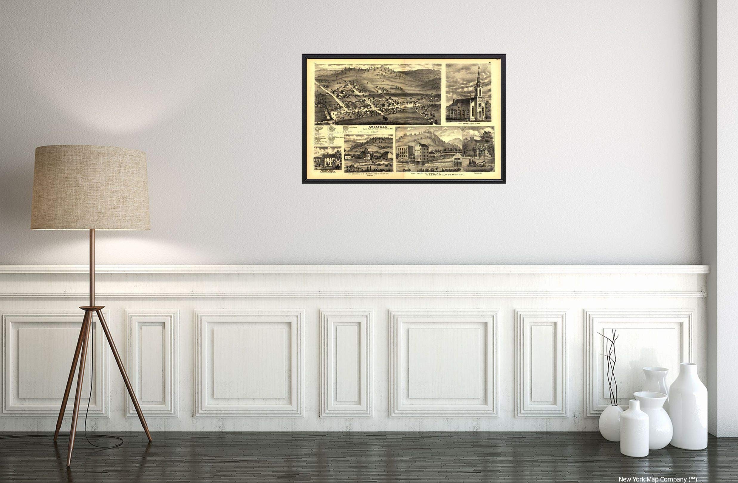 Buy Amesville, Athens County, Ohio 1875 Bird's Eye Shows Illustrations