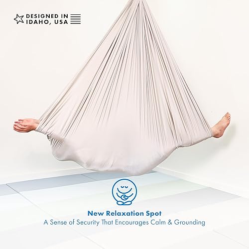 Miniatura 8 de Harkla Columpio sensorial para niños y adultos, soporta 300 libras, columpio sensorial para interiores y exteriores para un efecto calmante similar