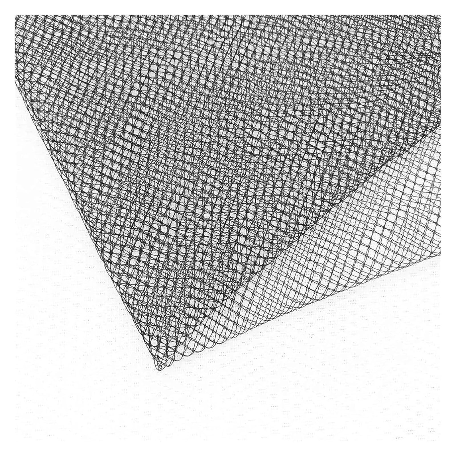 Tela De Malla for Costura, Red De Tul Inelástica Con Entramado De Rombos Ultrafino(Schwarz,90cmx150cm)