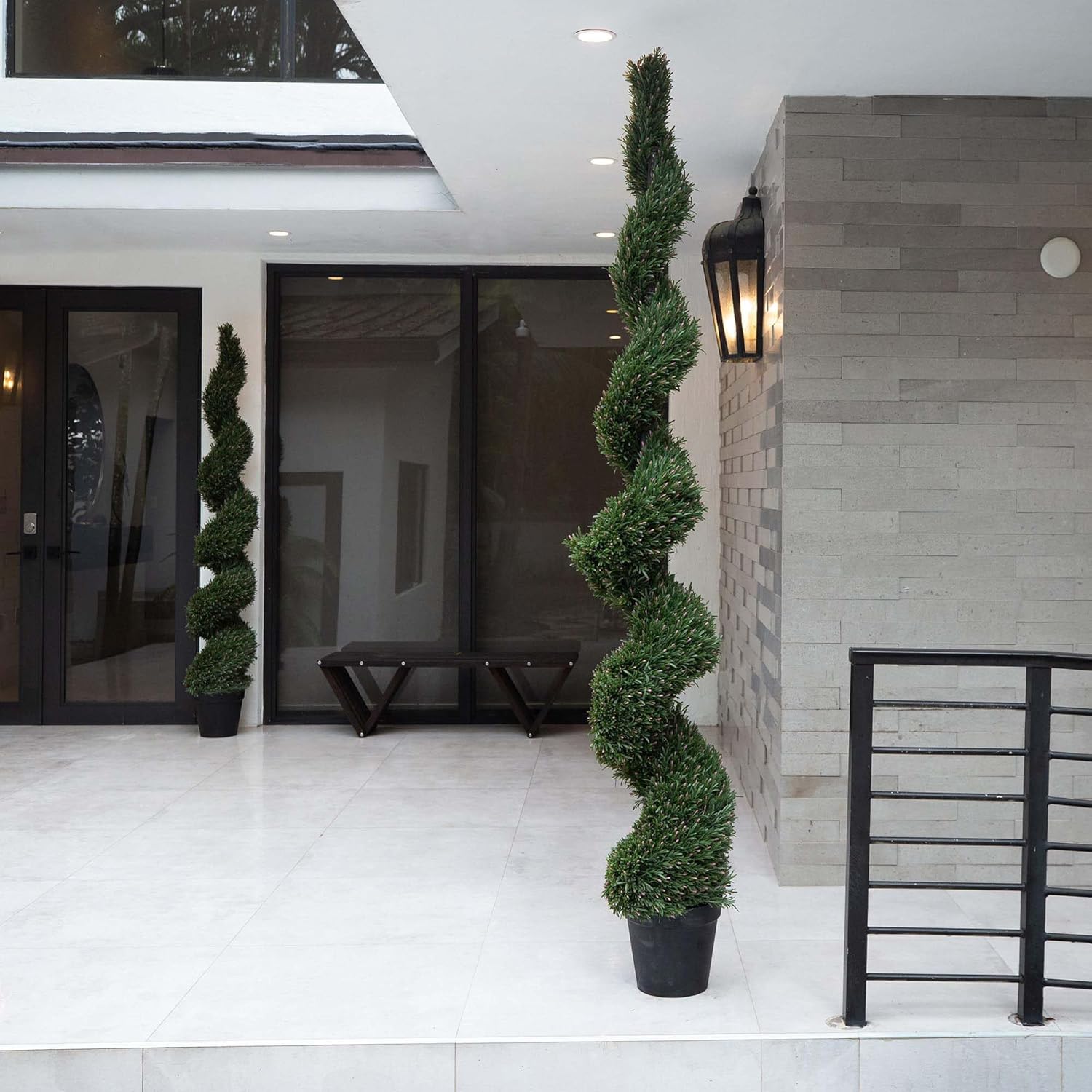 Nearly Natural 8ft. UV Resistant Artificial Rosemary Spiral Topiary Tree (Indoor/Outdoor)