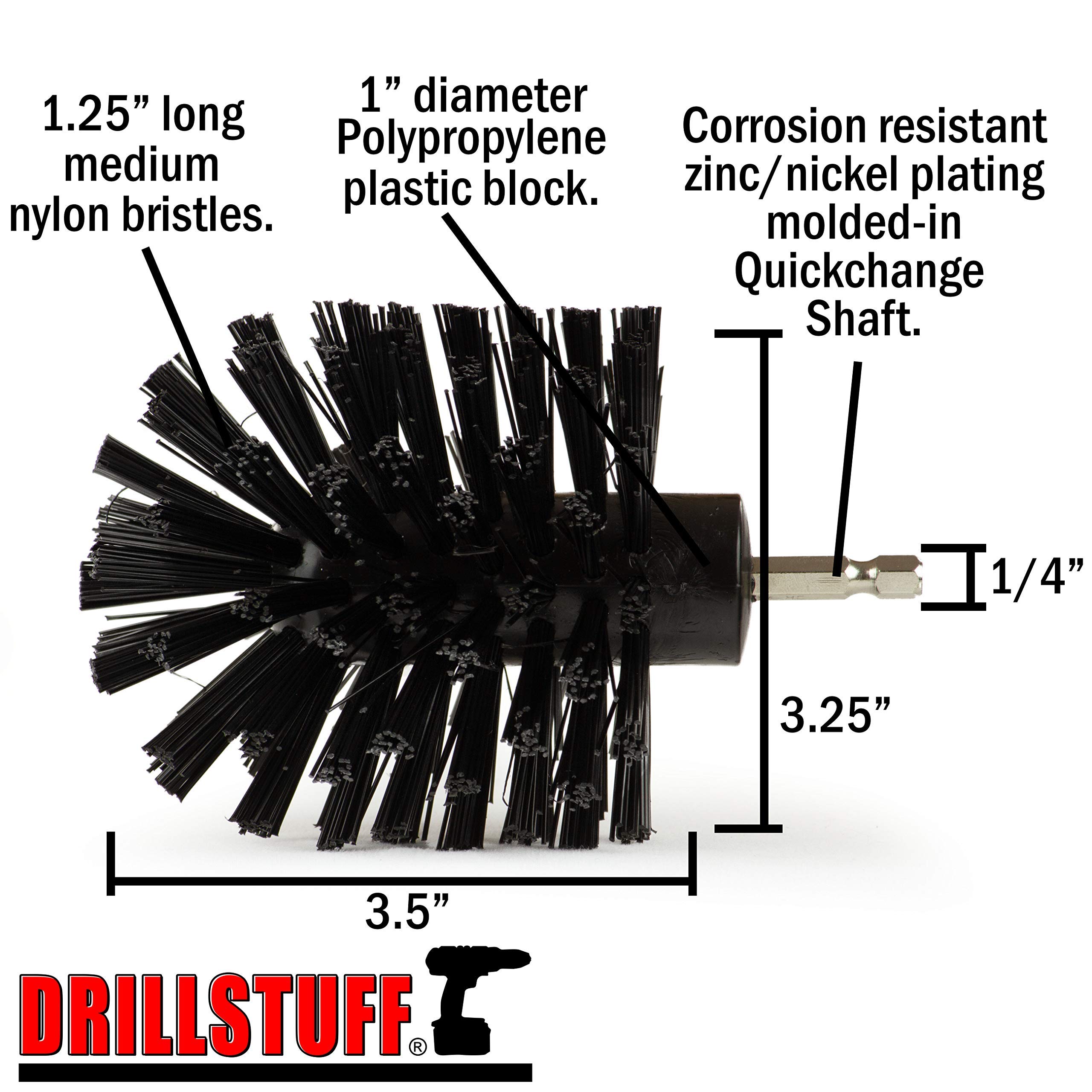 Cepillo giratorio eléctrico de cerdas de nailon negro ultra rígido, cepillo para parrilla de barbacoa, suministros de limpieza industrial para ahumadores de patio trasero al aire libre, sin diseño de 5