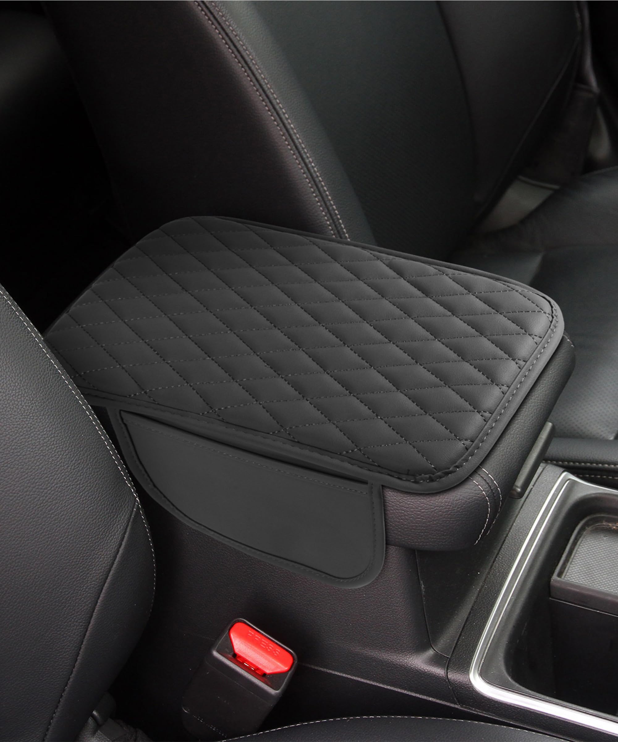 Microfiber Leather Center Console Cover Car Accessories Car Center Console Pad Microfiber Leather Armrest Cover Cushion with 2