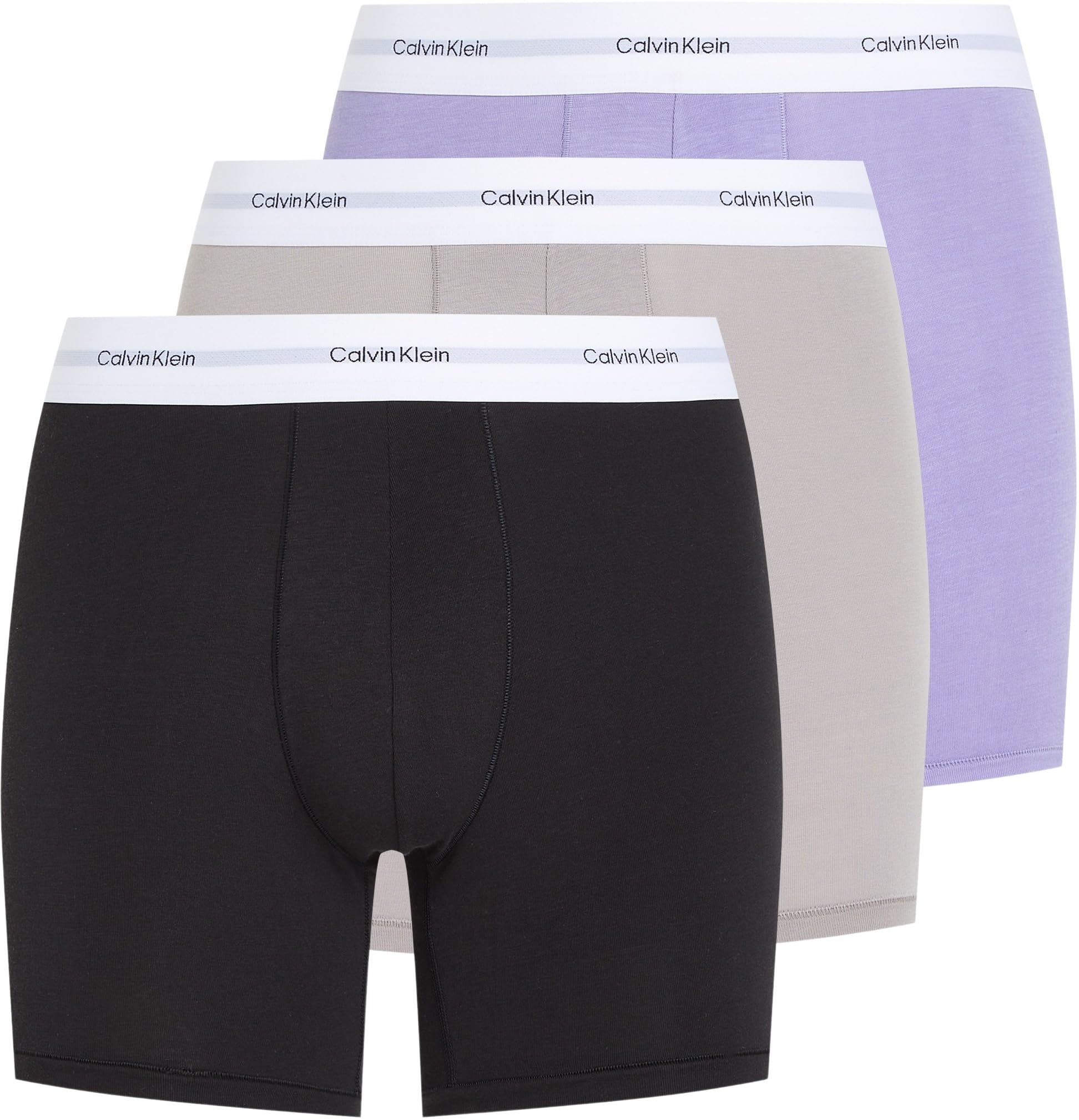 Calvin Klein Mens BOXER BRIEF 3PK Underwear Bottoms (pack of 3) XL BLACK, ASH, LILAC QUARTZ