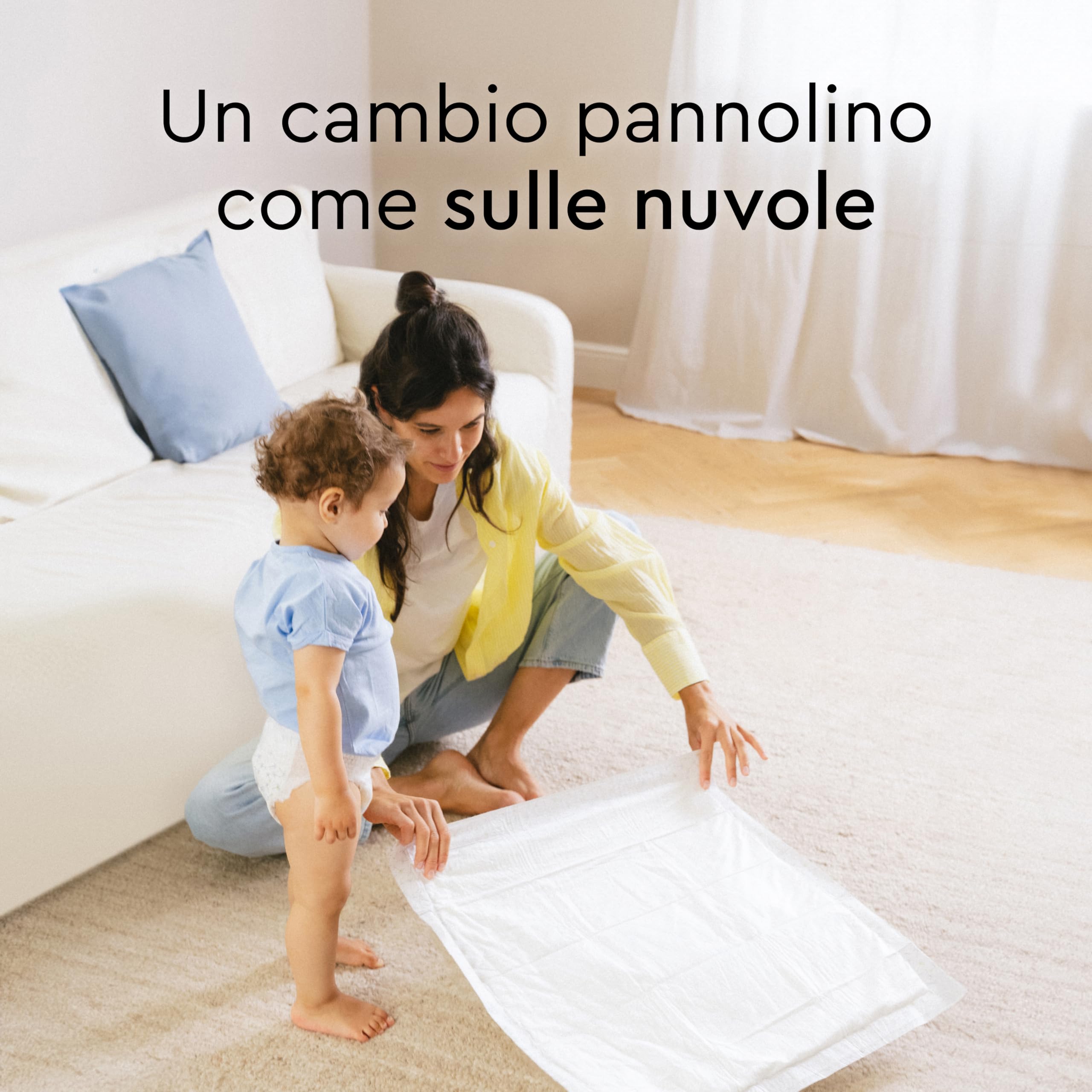 Teli cambio LILLYDOO – 60 x 60 cm, confezione da 50 pezzi (5x10 pezzi), super morbidi, senza profumi e lozioni, ideali per pelli sensibili, dermatologicamente testati