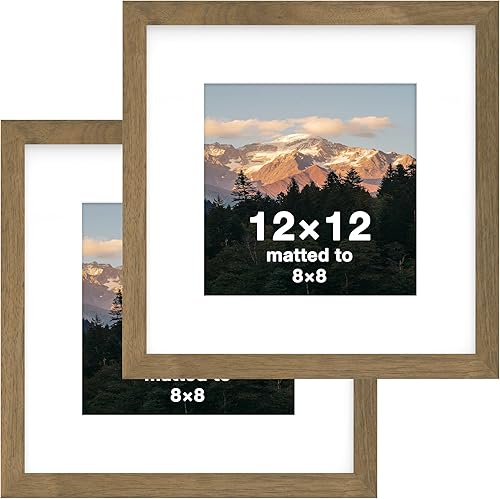 Vista 45 de FrameWorks Paquete de 2 portarretratos de 12 x 16 pulgadas con mate a 8 x 12 pulgadas, color negro, marco de fotos clásico de madera con vidrio