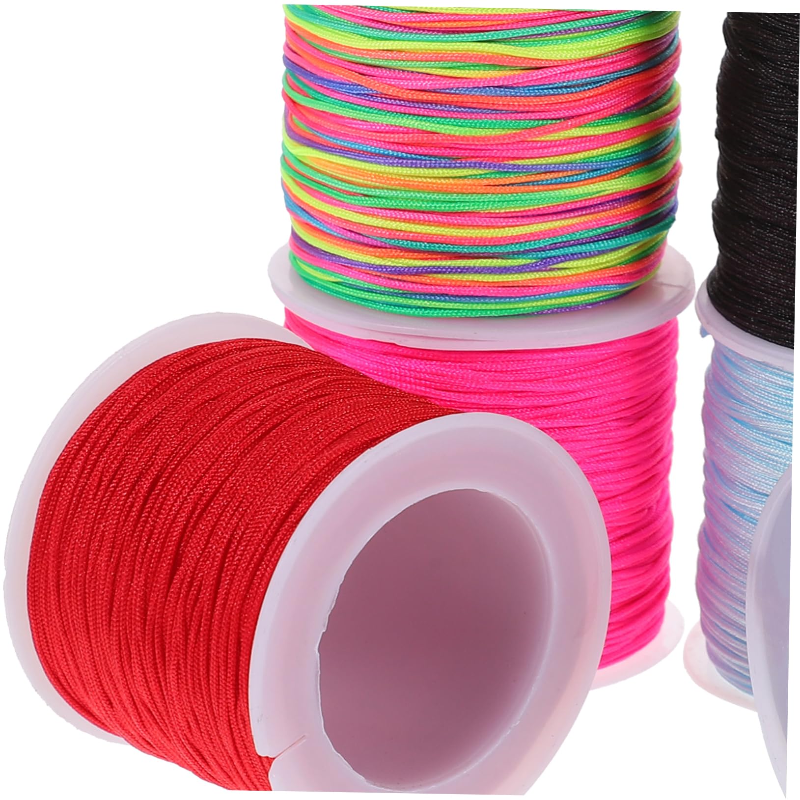 Cuerda Trenzada Hilo De Ganchillo para Tejer Hilo De Tejer De Colores Hilo De Bordar DIY Manualidades Cuerda Hilo De Frivolité Hilo para Tejer Nylon 8 Rollos*4