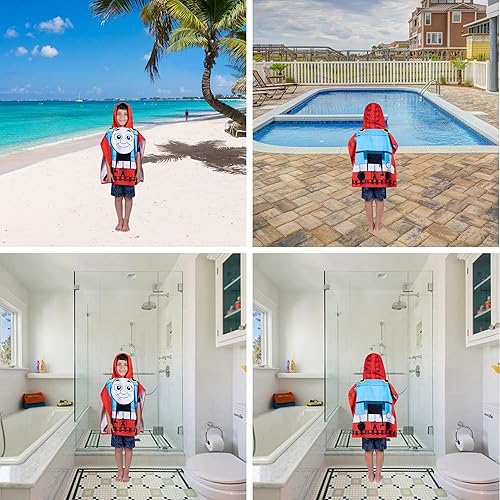 Miniatura 10 de Franco DreamWorks Gabbys Dollhouse - Toalla con capucha para niños playa piscina baño campamento 24 x 22 pulgadas cubierta de algodón absorbente