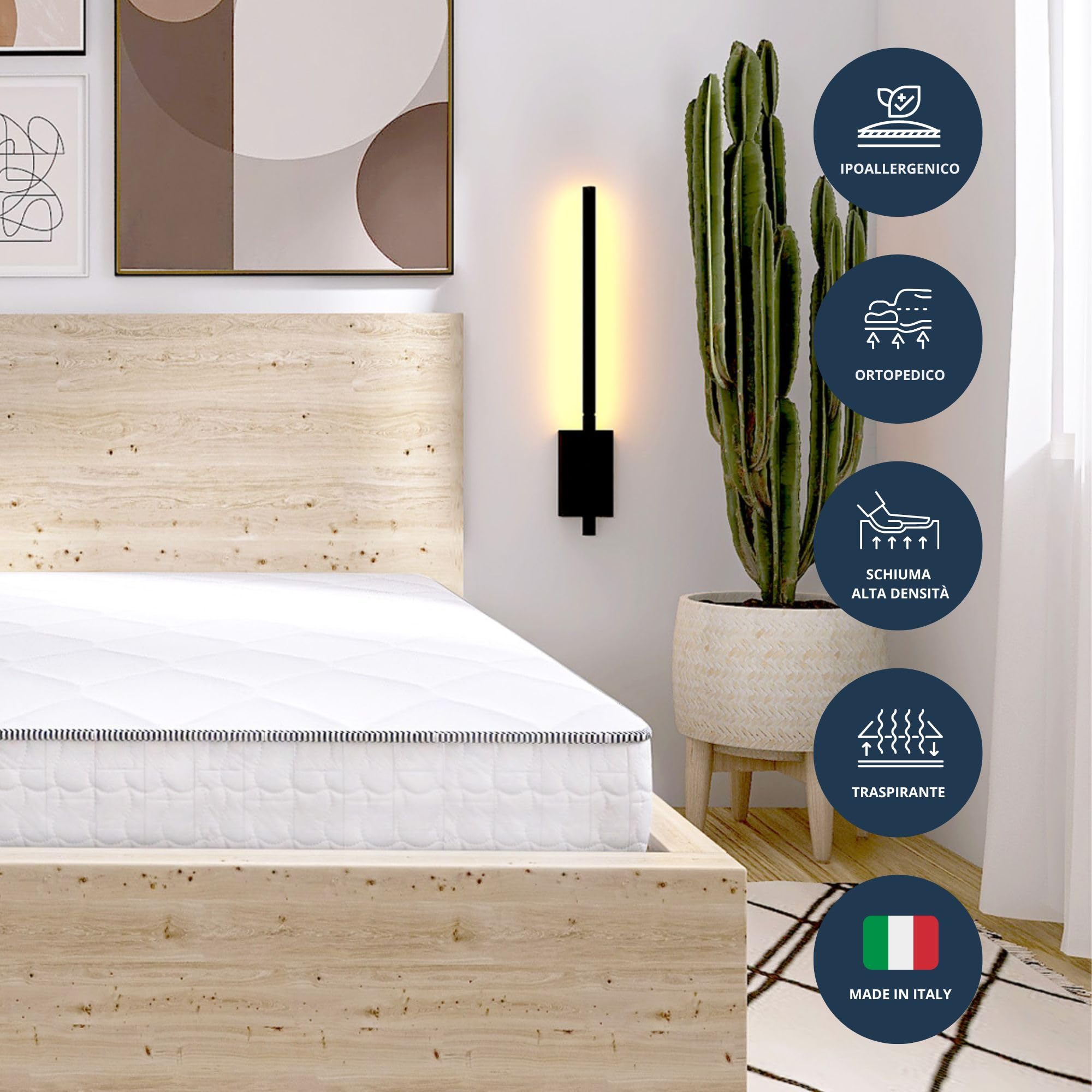 Fuze Pro | Materasso Matrimoniale Francese 140 x 200 | Molle Insacchettate e Schiuma Ipoallergenica | Alto 24cm | Ortopedico e Ipoallergenico | Rivestimento Antiacaro e Antibatterico | Made in Italy
