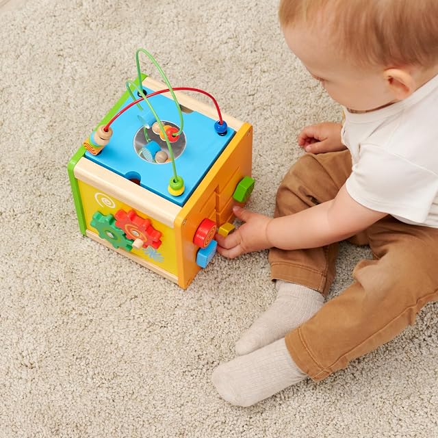 Foto 4 de 7 de Eichhorn Pequeño Cubo de Juego y Aprendizaje, Juguete de motricidad con función giratoria y Deslizante