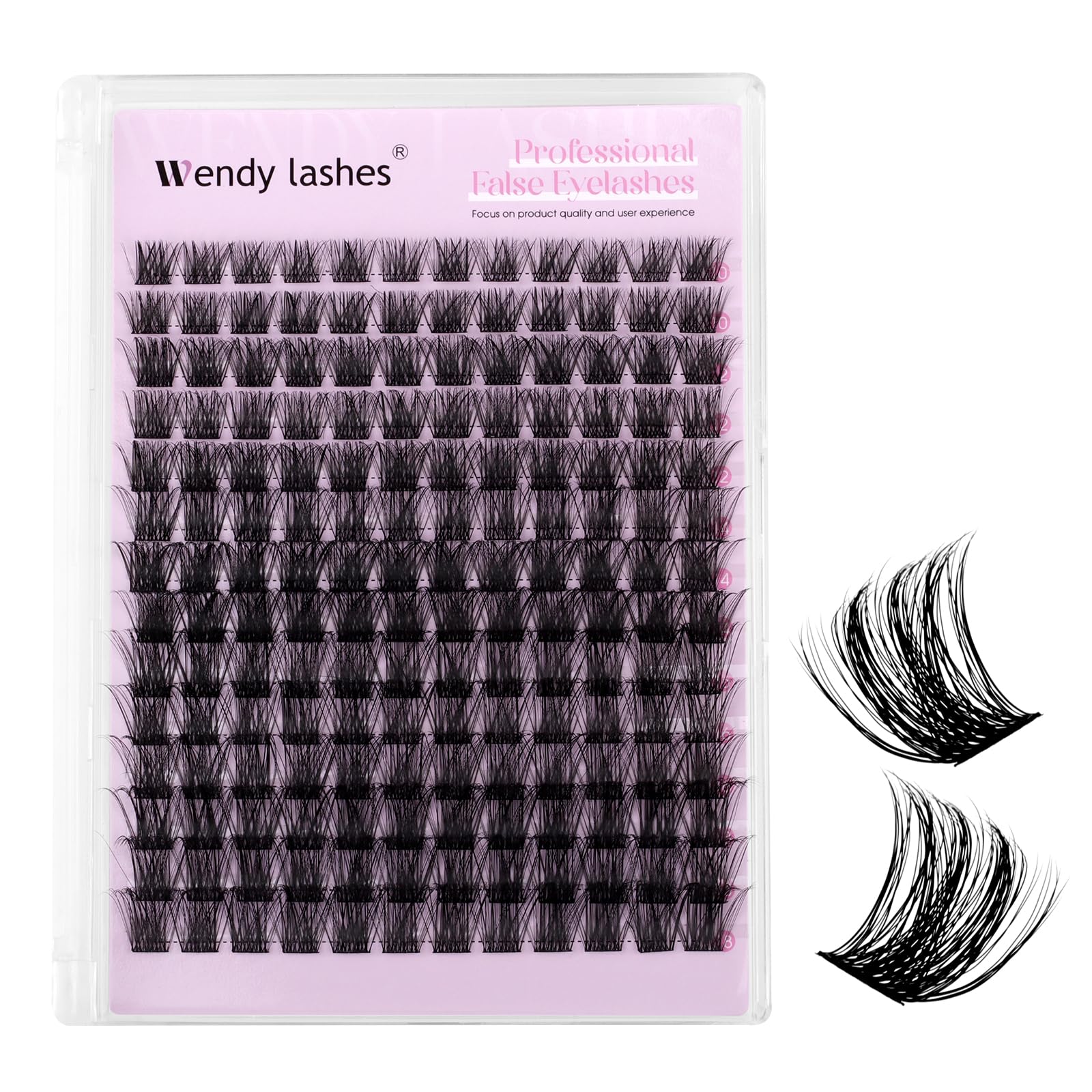 Cluster Lashes C Curl Individual Eyelashes Natural C9-10-18mm Mixed Wispy Lash Clusters Reusable DIY Lash Extension at Home(FKDP-lash-C9-C)