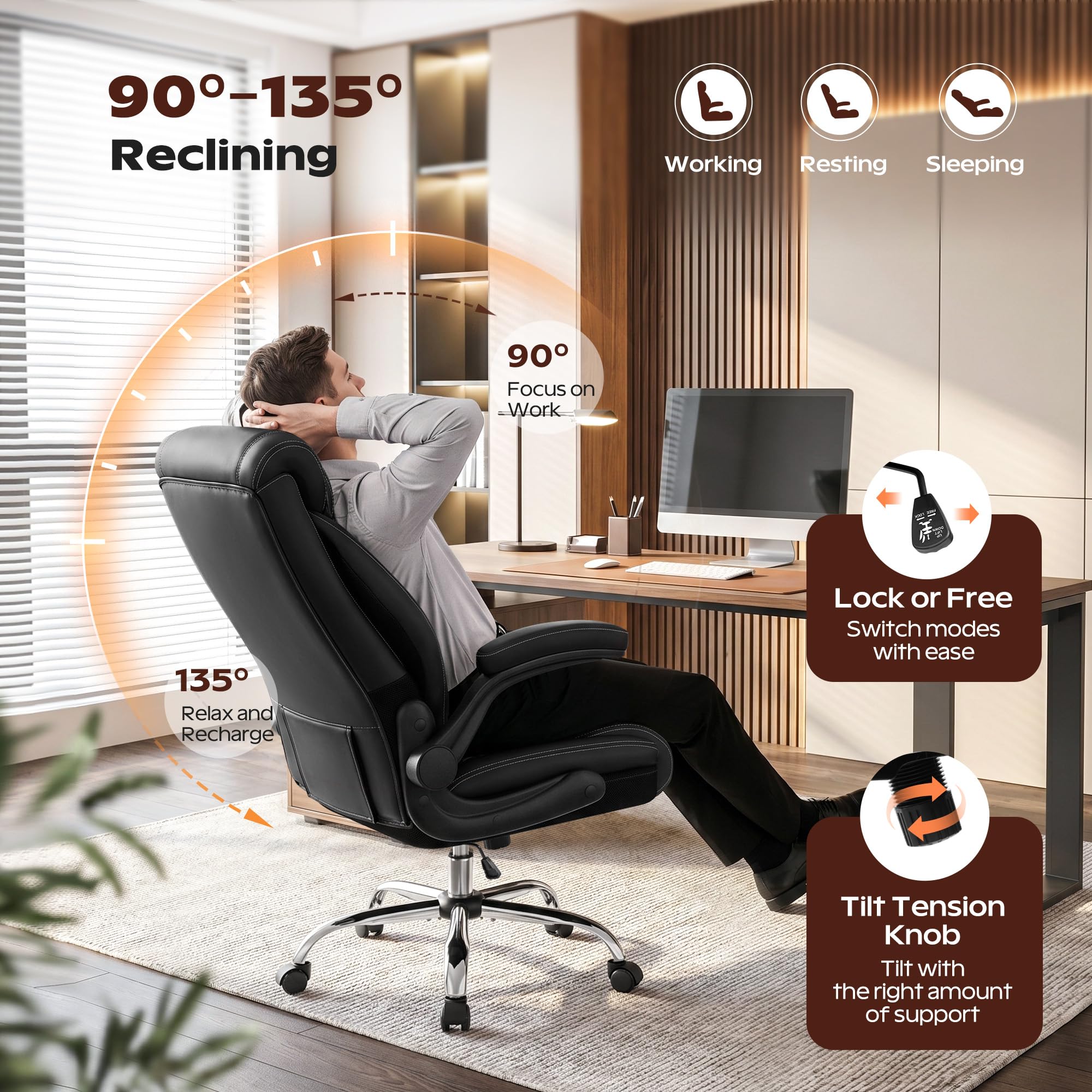 Amazon.com: BestGlory Office Chair, Ergonomic High Back Home