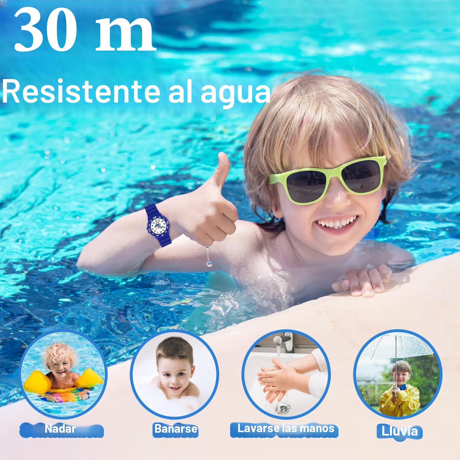 Reloj De Pulsera para NiñOs con Luz Nocturna Reloj AnalóGico para NiñOs Y NiñAs 30 M Resistente Al Agua para 4-12 AñOs FáCil De Leer La Hora para NiñOs.