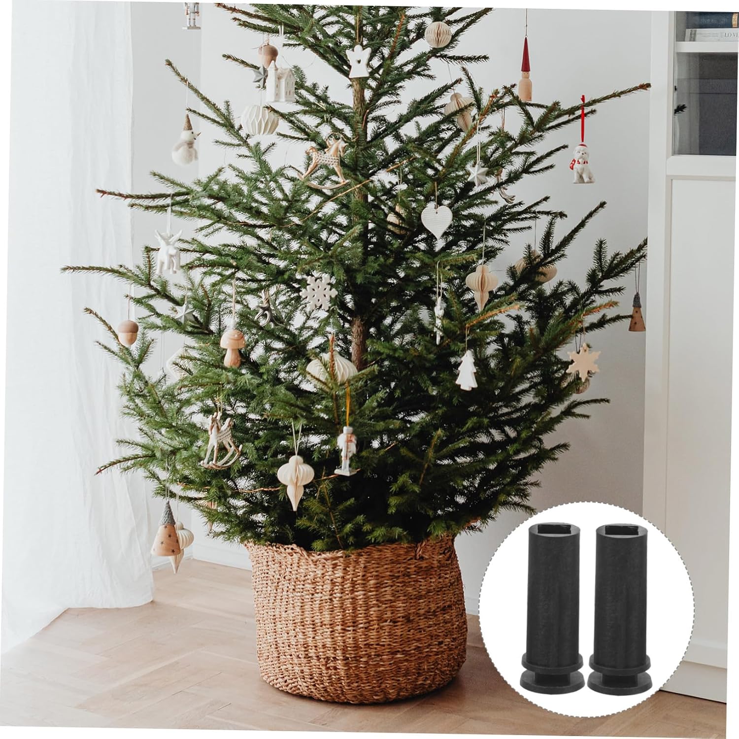 6pcs Christmas Tree Bases Sturdy Plastic Holders for Xmas Tree Support Lightweight and Portable Christmas Craft Accessories for Various Pole Items