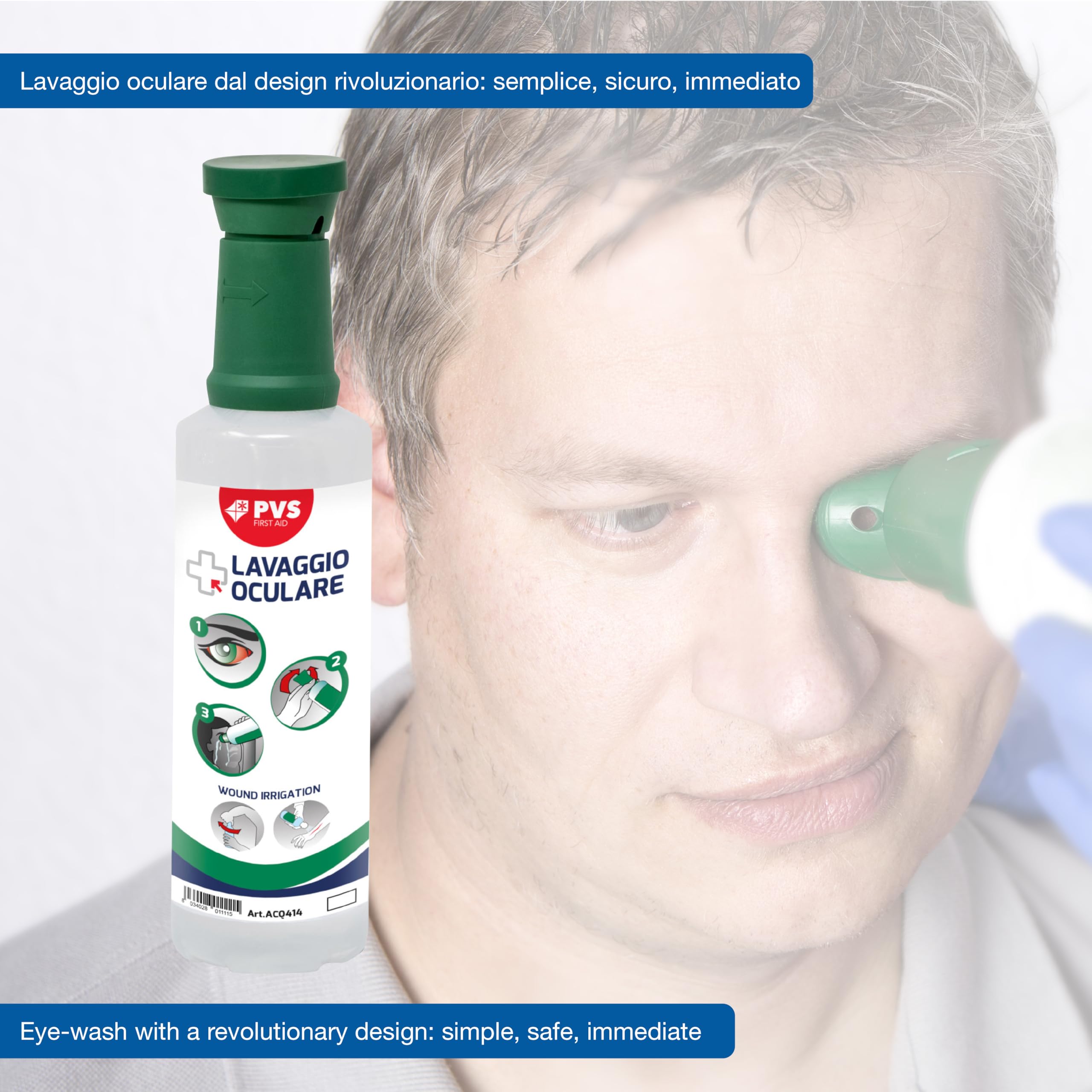 PVS - Soluzione Lavaggio Oculare, 500 ml Sterile, 34888