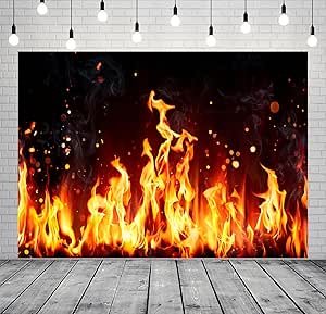 Amazon.com : CORFOTO Fabric 20x10ft Fire Flames Background Burning Fire ...