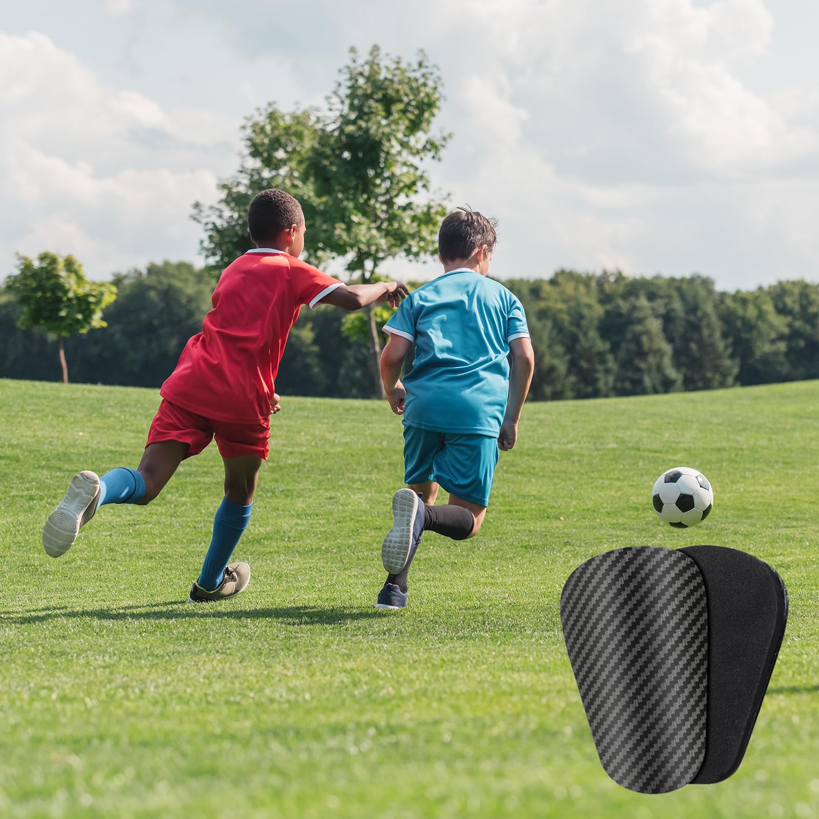 GXGM Schienbeinschoner Fußball 1 Paar - Mini Schoner Mit Nummer 10 Für Herren & Kinder 10x6 Cm