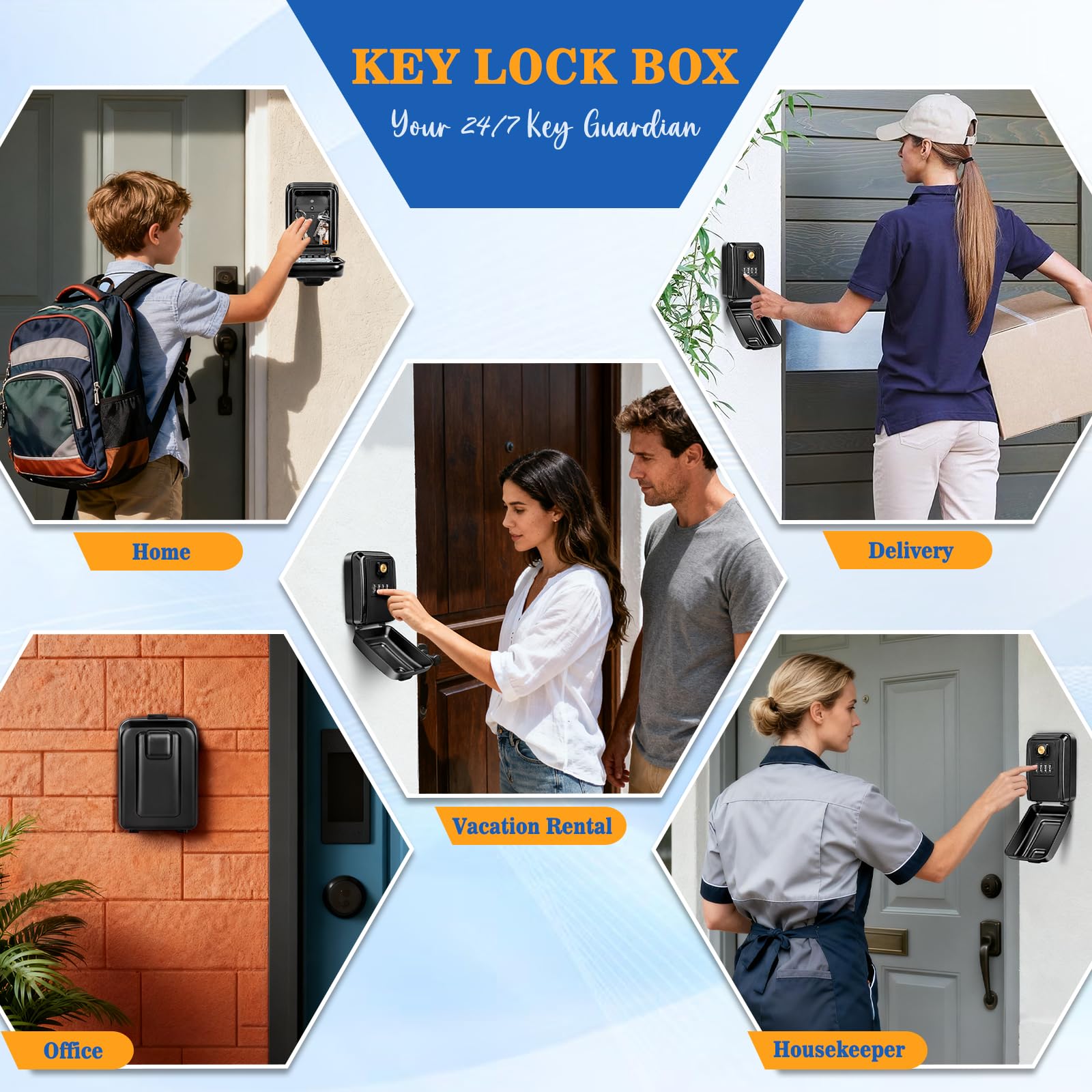 TEUEN Boite a Clefs Securisee Exterieur, Grand Boite à clés sécurisée Etanche à l'eau et à la Rouille,Porte Clef Mural avec Code à 4 Chiffres pour la Maison, Le Garage, L'école,AirBnB
