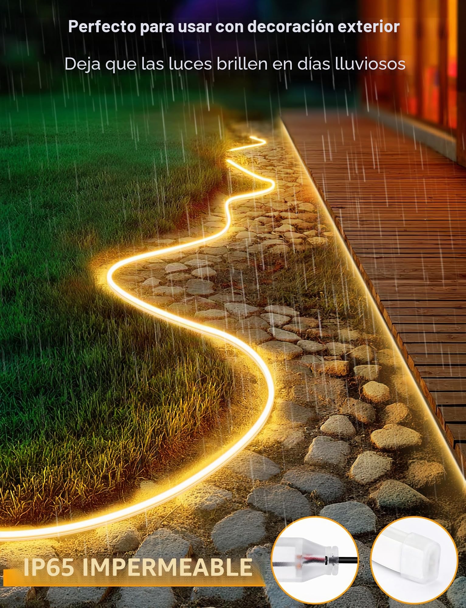 Lamomo Tira de LED de 30 m, luz blanca cálida, regulable, tira de luces de neón, impermeable, 3000K, silicona, bricolaje, flexible, 24V, tira de luz con fuente de alimentación y controlador para
